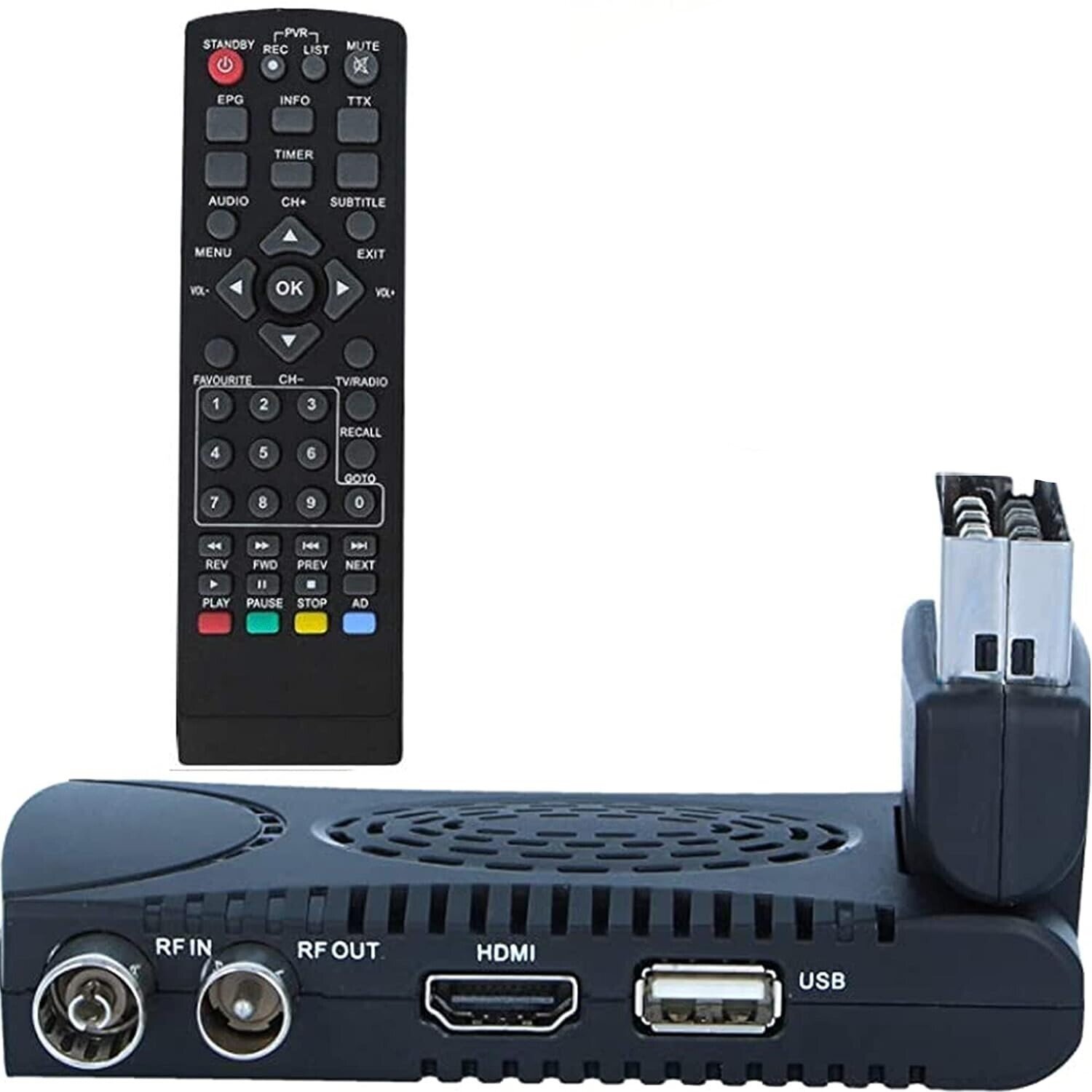 Receptor Terrestre TDT DVB-T2 2024 HDMI TV Stick, OWERSLYN Mini  Decodificador TDT HD 1080P H.265 HEVC 10 bit, Soporta Salida HDMI/AV y USB  Multimedia, Función PVR, Mando a Distancia Universal 2en1 