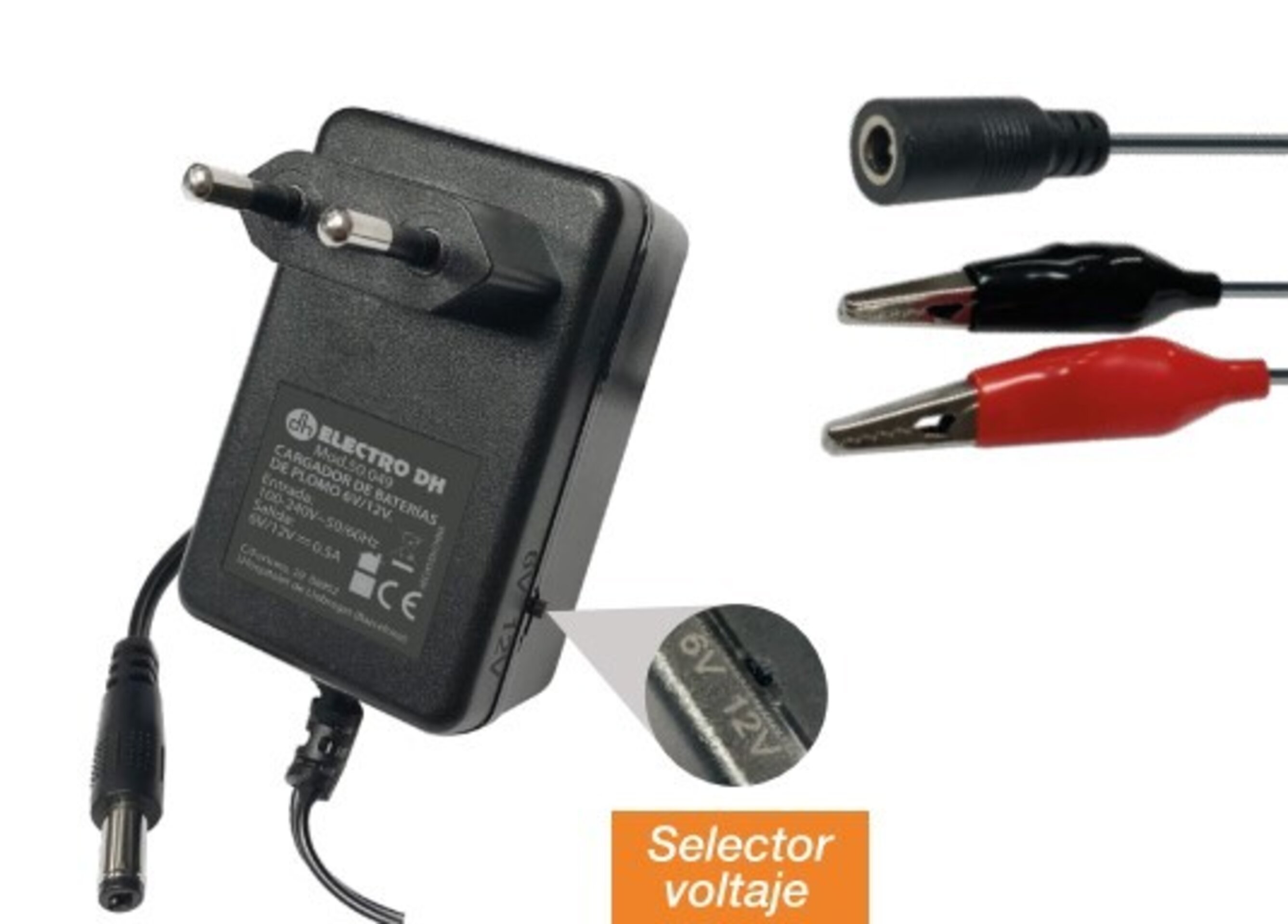 Cargador 6-12V, baterias plomo, 230v - 3