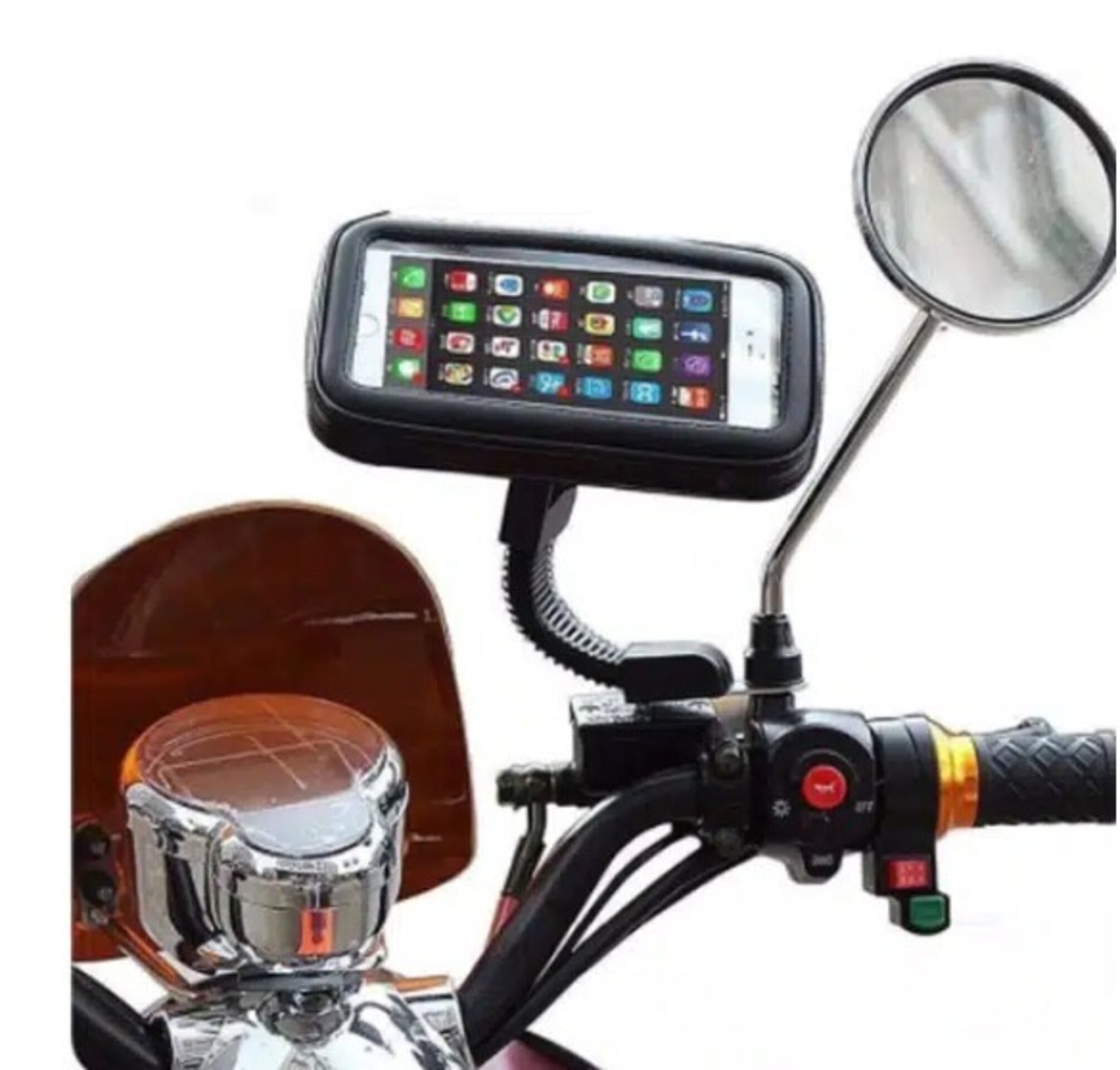 Soporte movil moto, funda impermeable, tactil - 3