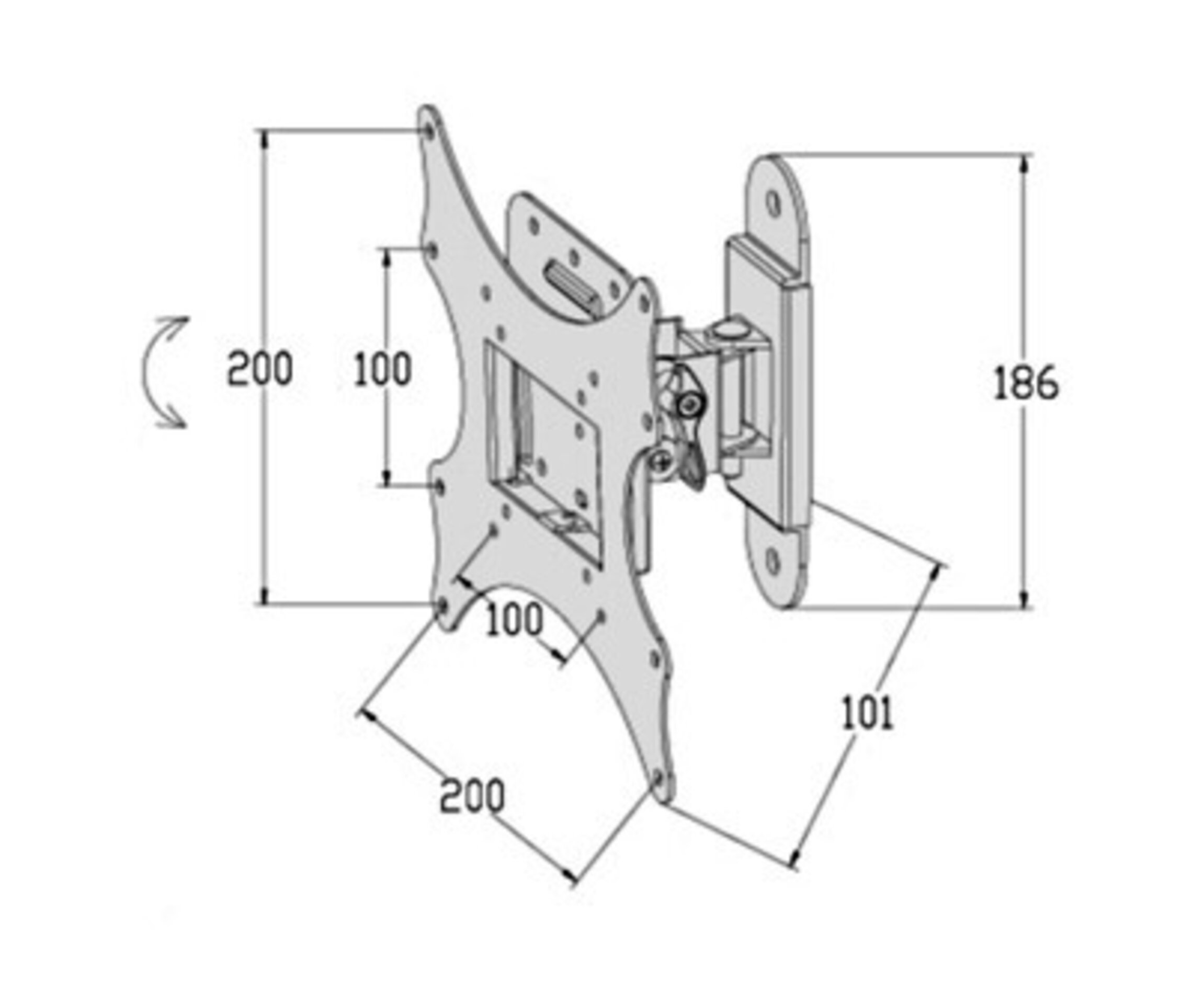Soporte TV 13" a 37", articulado, pared, incluye  tornilleria montaje - 2