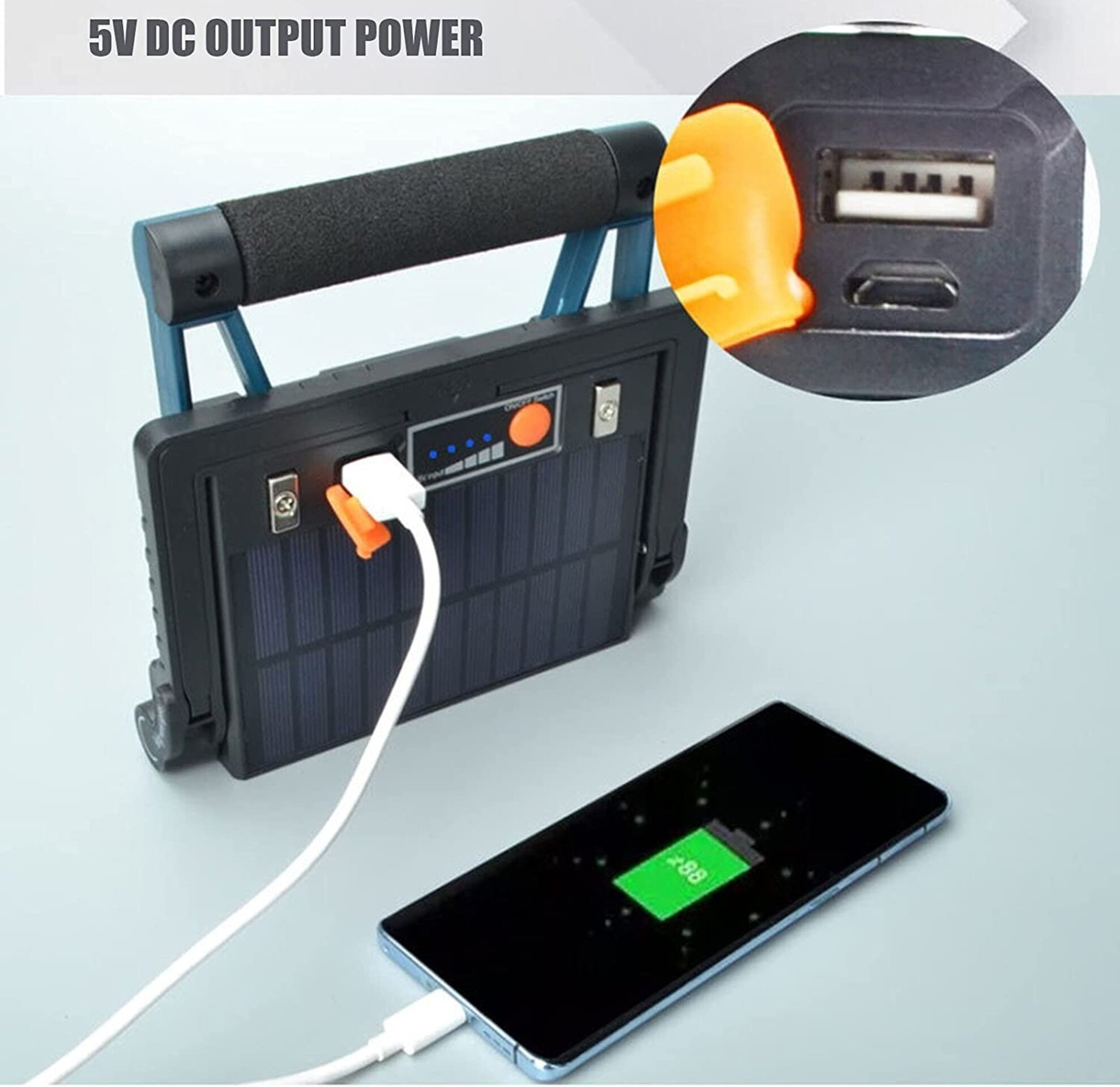 Foco 10W Solar, portatil, Power bank, recargable - 2