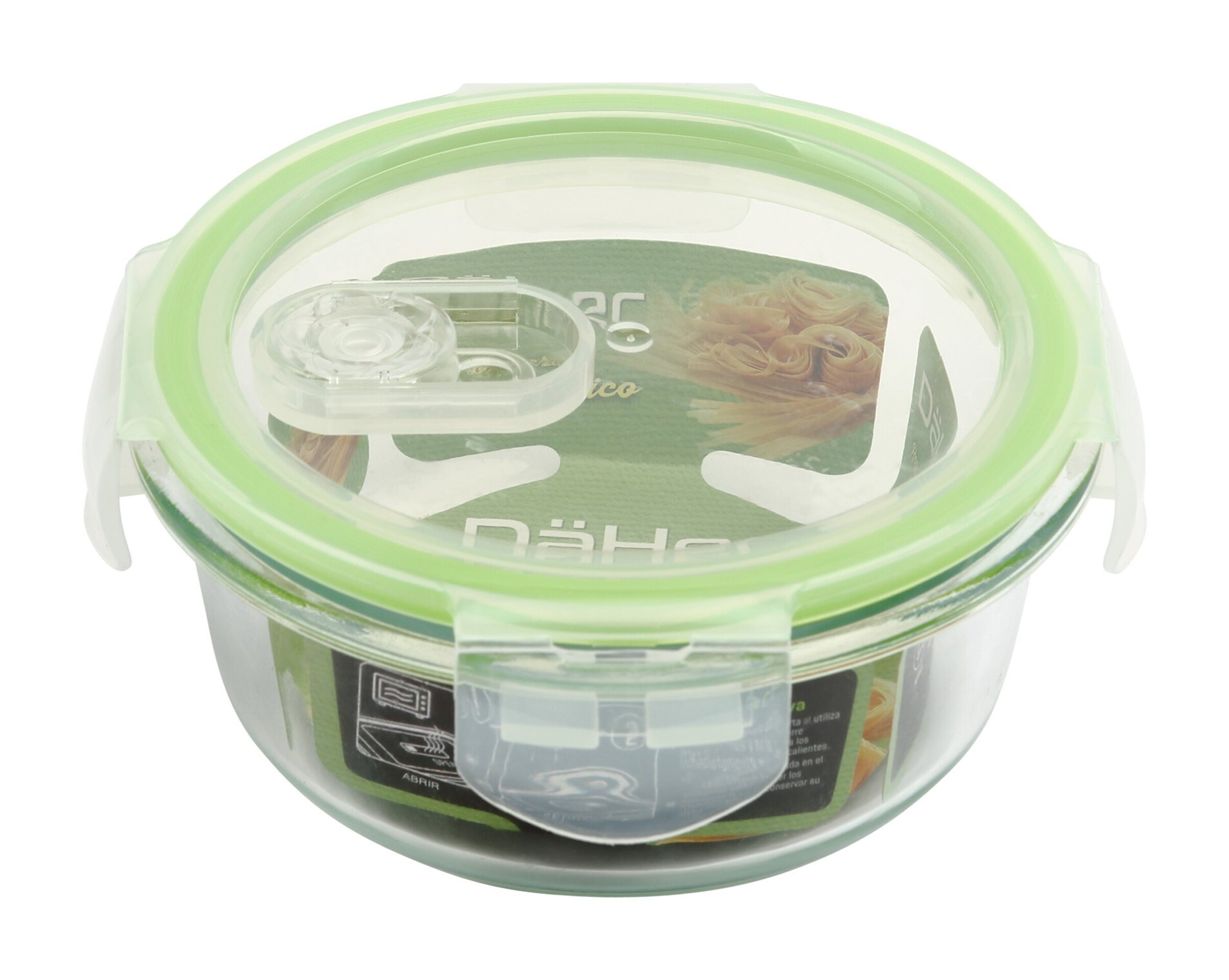 Recipiente redondo de cristal con válvula activa, pack de 3 unidades - 2