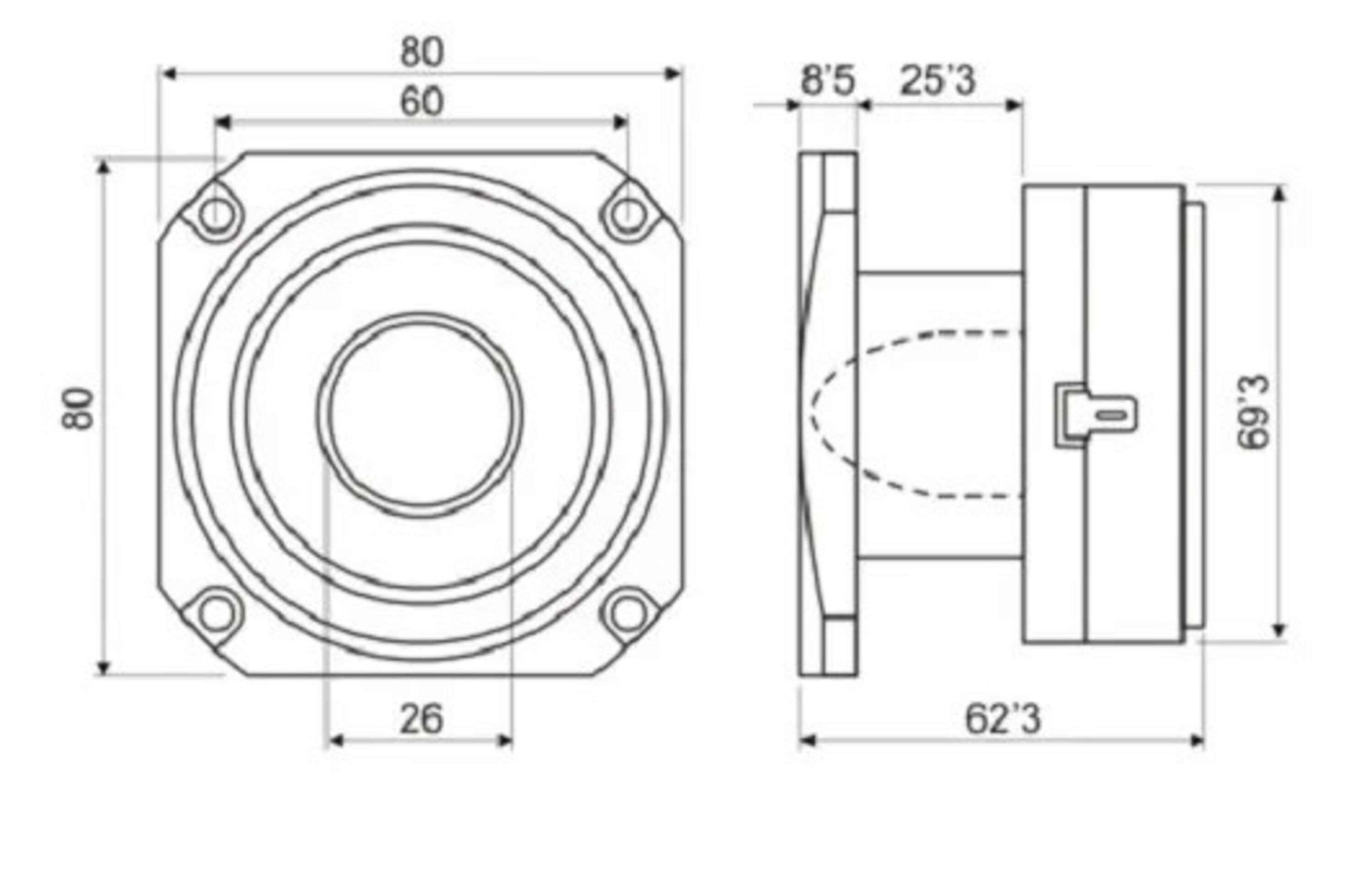 Altavoz Tweeter 190W rms,pico 380W, 2 unidades - 2