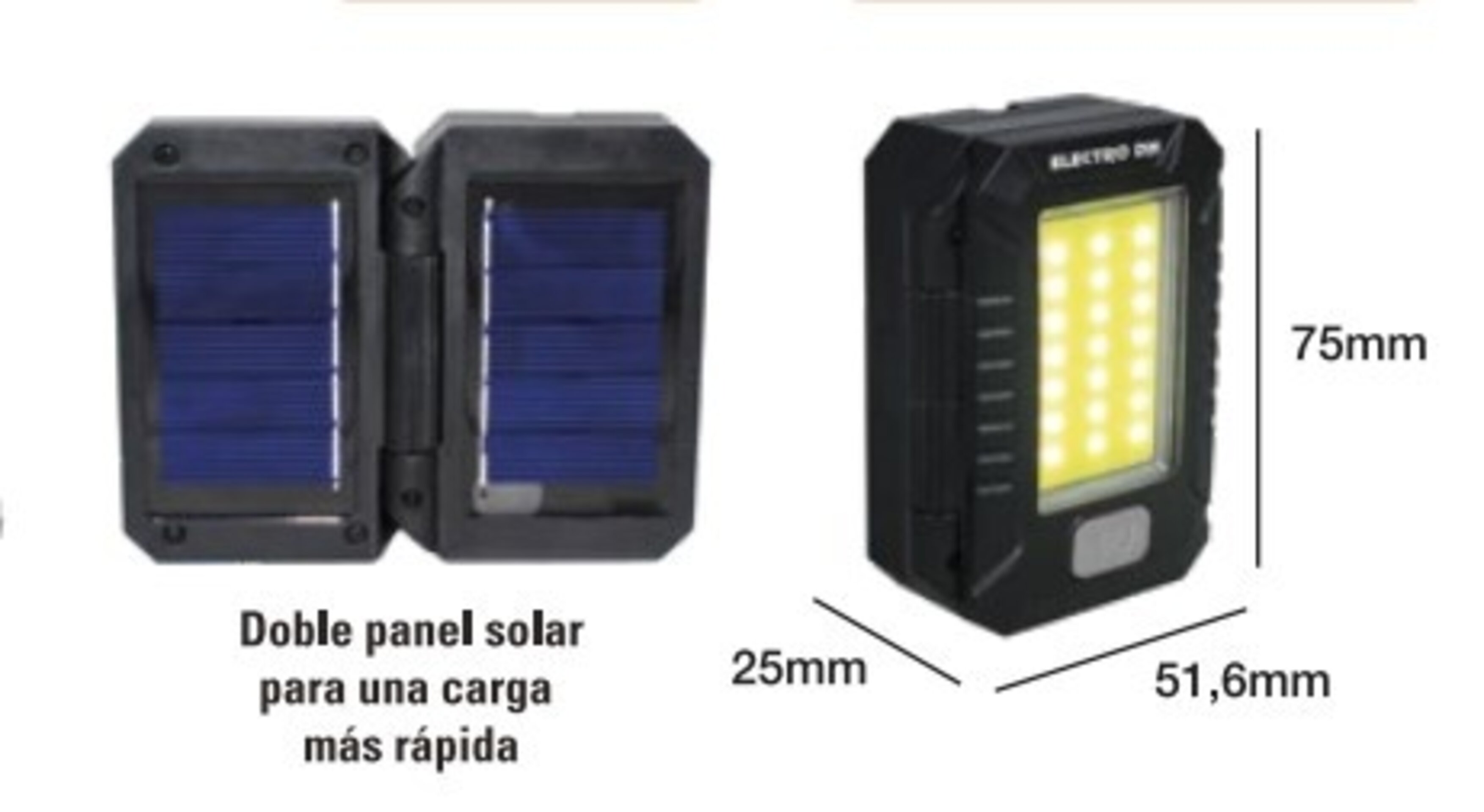 Linterna 5W Solar, Power bank, recargable - 2