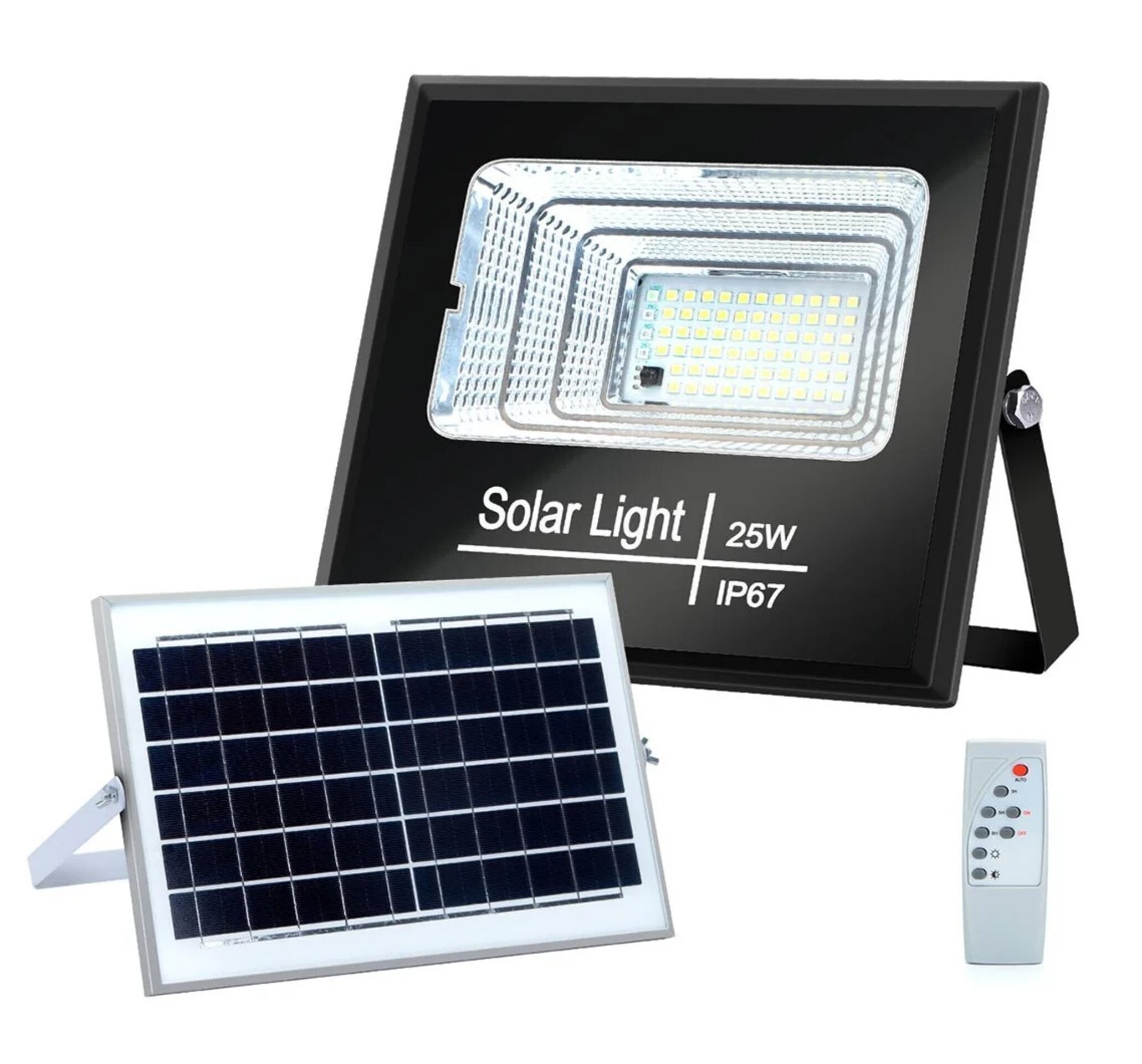 Foco 25W Solar, interior y exterior, panel solar+ mando distancia - 2